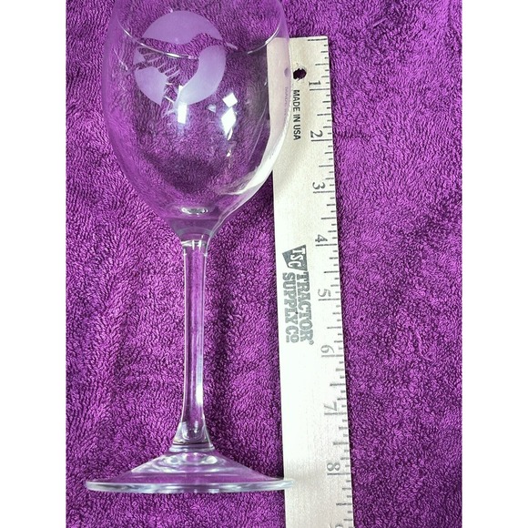 Set 2 Water Goblets in Hummingbird Vintage late 80s Frosted Stem 8 1/4" - Picture 5 of 6